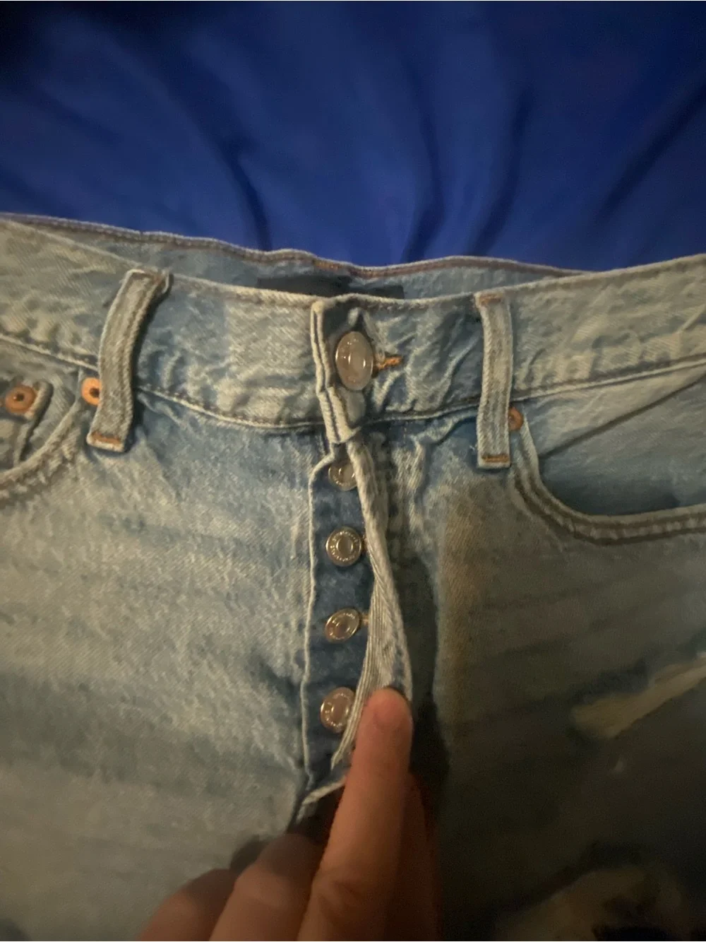 Aeropostale Light Blue Distressed High-Rise Denim Shorts - Picture 5 of 9